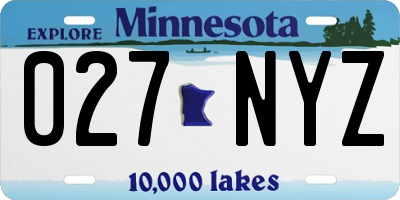 MN license plate 027NYZ