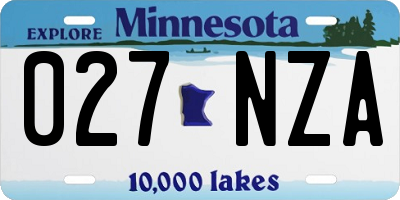 MN license plate 027NZA