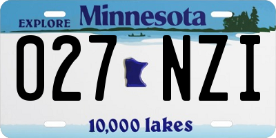 MN license plate 027NZI
