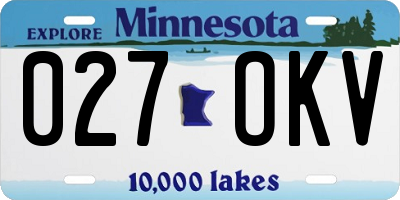 MN license plate 027OKV
