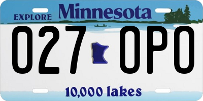 MN license plate 027OPO