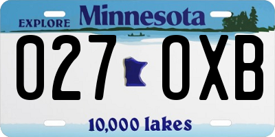 MN license plate 027OXB