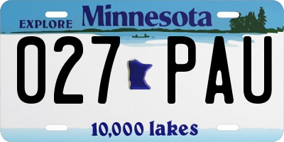 MN license plate 027PAU