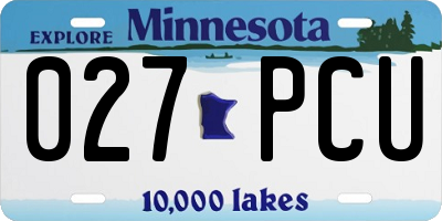 MN license plate 027PCU
