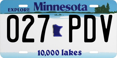 MN license plate 027PDV