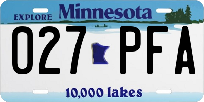 MN license plate 027PFA