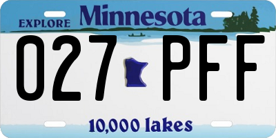 MN license plate 027PFF
