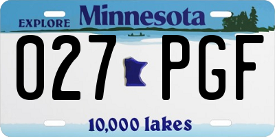 MN license plate 027PGF