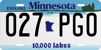 MN license plate 027PGO