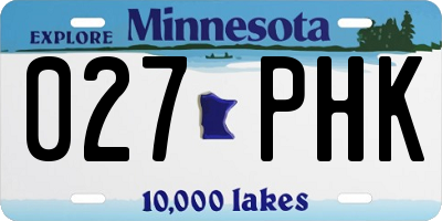 MN license plate 027PHK
