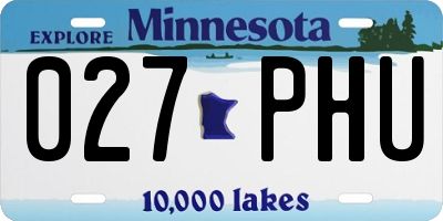 MN license plate 027PHU
