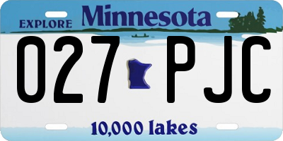 MN license plate 027PJC