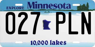 MN license plate 027PLN