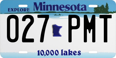 MN license plate 027PMT