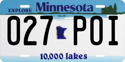 MN license plate 027POI