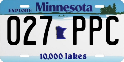 MN license plate 027PPC