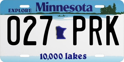 MN license plate 027PRK