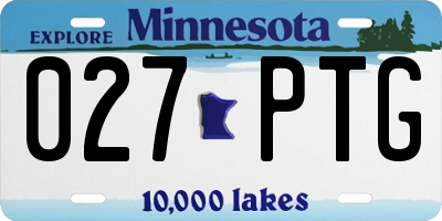 MN license plate 027PTG