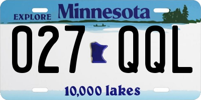 MN license plate 027QQL