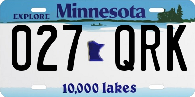 MN license plate 027QRK