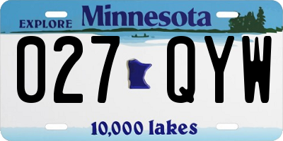 MN license plate 027QYW