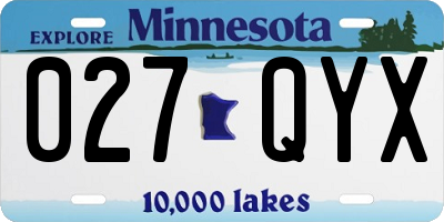 MN license plate 027QYX