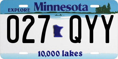 MN license plate 027QYY