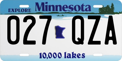 MN license plate 027QZA
