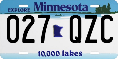 MN license plate 027QZC
