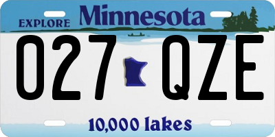 MN license plate 027QZE