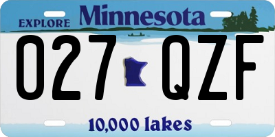 MN license plate 027QZF