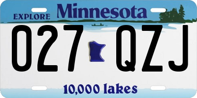 MN license plate 027QZJ