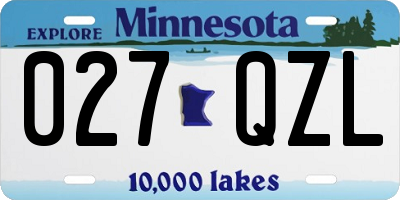MN license plate 027QZL
