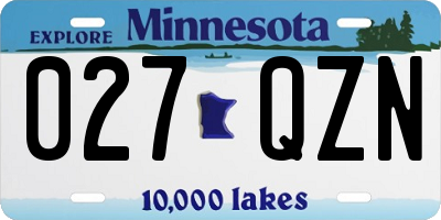 MN license plate 027QZN