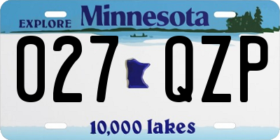 MN license plate 027QZP