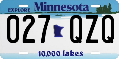 MN license plate 027QZQ