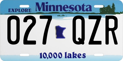 MN license plate 027QZR