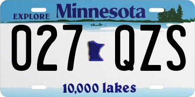 MN license plate 027QZS