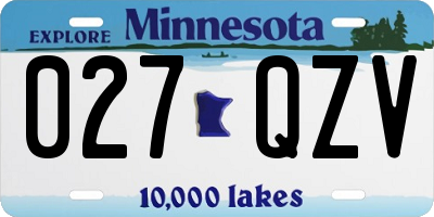 MN license plate 027QZV