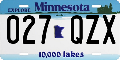 MN license plate 027QZX