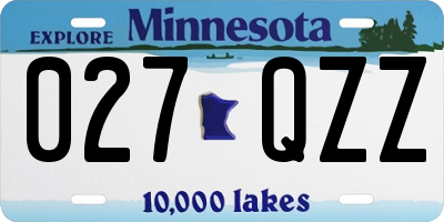 MN license plate 027QZZ