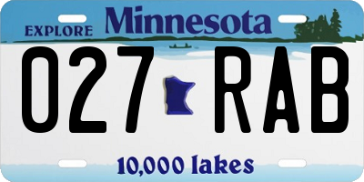 MN license plate 027RAB