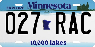 MN license plate 027RAC