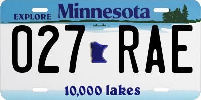 MN license plate 027RAE