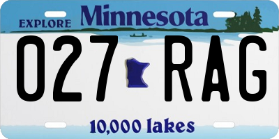 MN license plate 027RAG