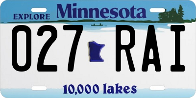 MN license plate 027RAI