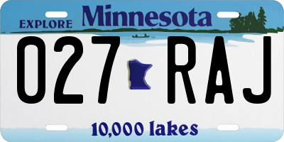 MN license plate 027RAJ