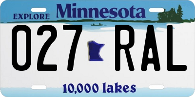 MN license plate 027RAL