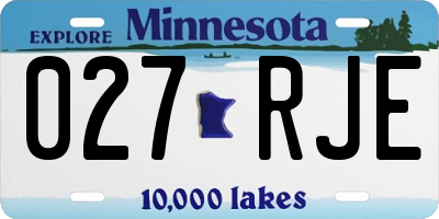 MN license plate 027RJE