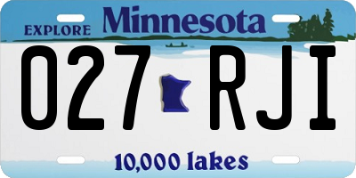 MN license plate 027RJI